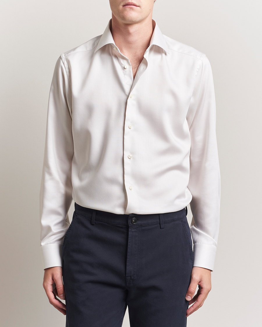 Herren | Hemden | Eton | Slim Fit Fine Twill Shirt Light Beige