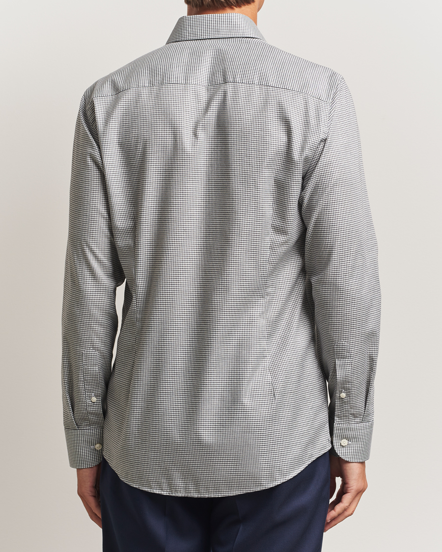 Herren | Hemden | Eton | Slim Fit Checked Wrinkle Free Flannel Shirt Dark Grey