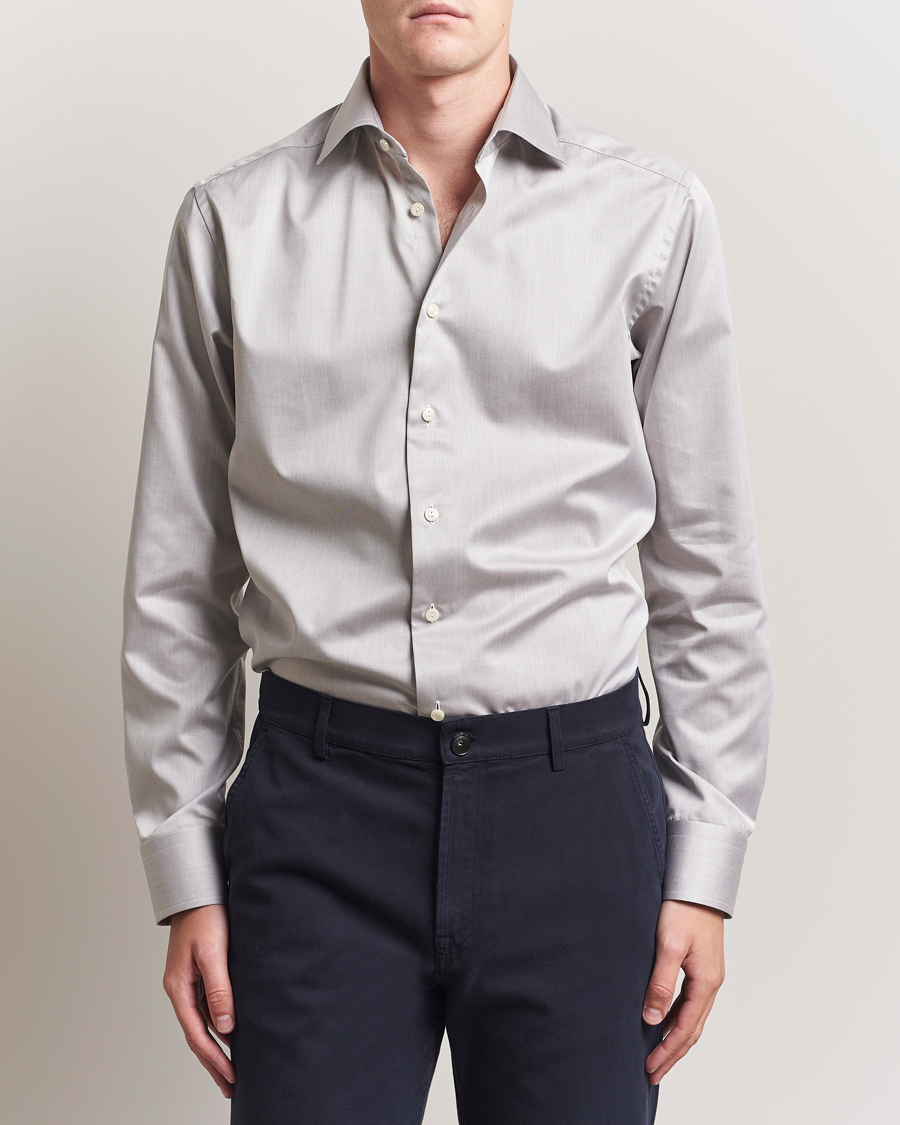 Herren | Hemden | Eton | Slim Fit Signature Twill Shirt Beige