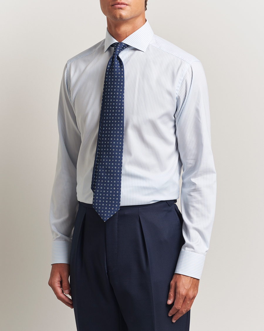 Herren | Hemden | Eton | Slim Fit Bengal Striped Oxford Shirt Light Blue