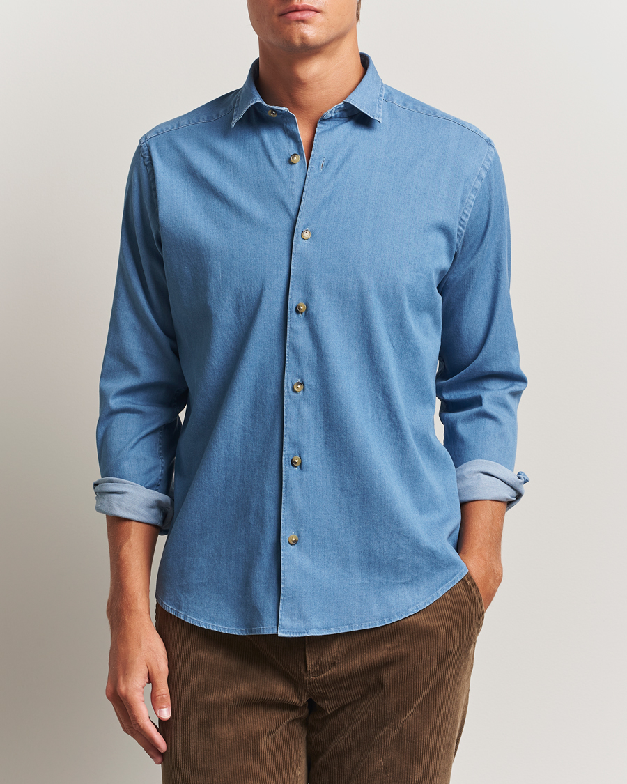 Herren | Hemden | Eton | Casual Fit Denim Shirt Light Wash