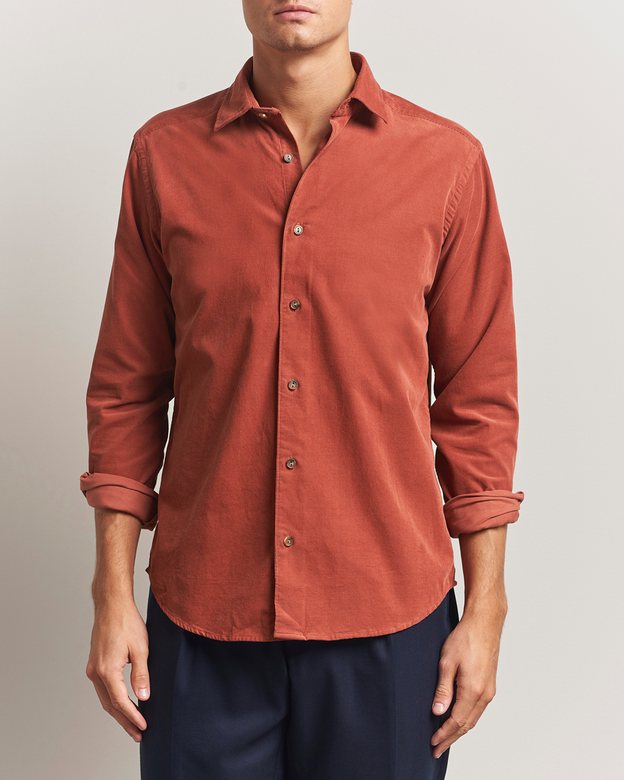 Herren | Hemden | Eton | Casual Fit Corduroy Shirt Rust Red
