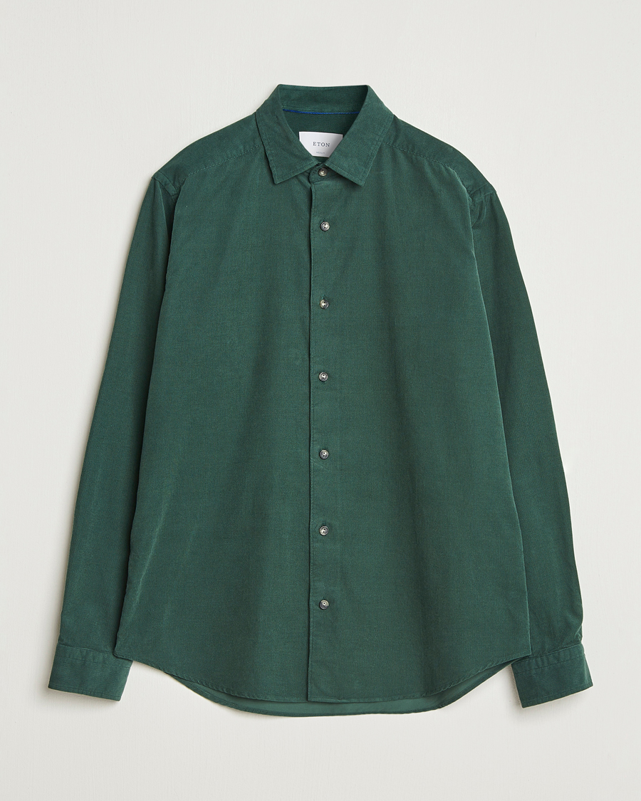 Herren | Hemden | Eton | Casual Fit Corduroy Shirt Dark Green