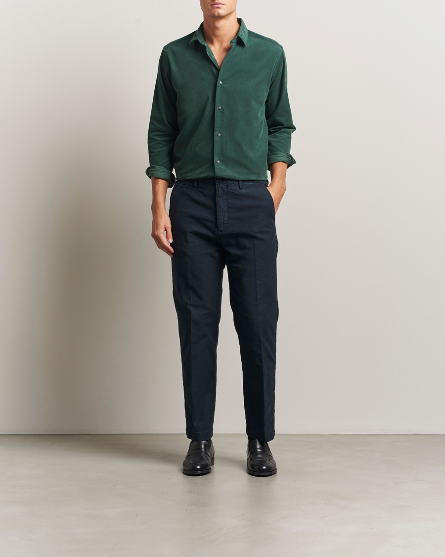 Herren | Hemden | Eton | Casual Fit Corduroy Shirt Dark Green