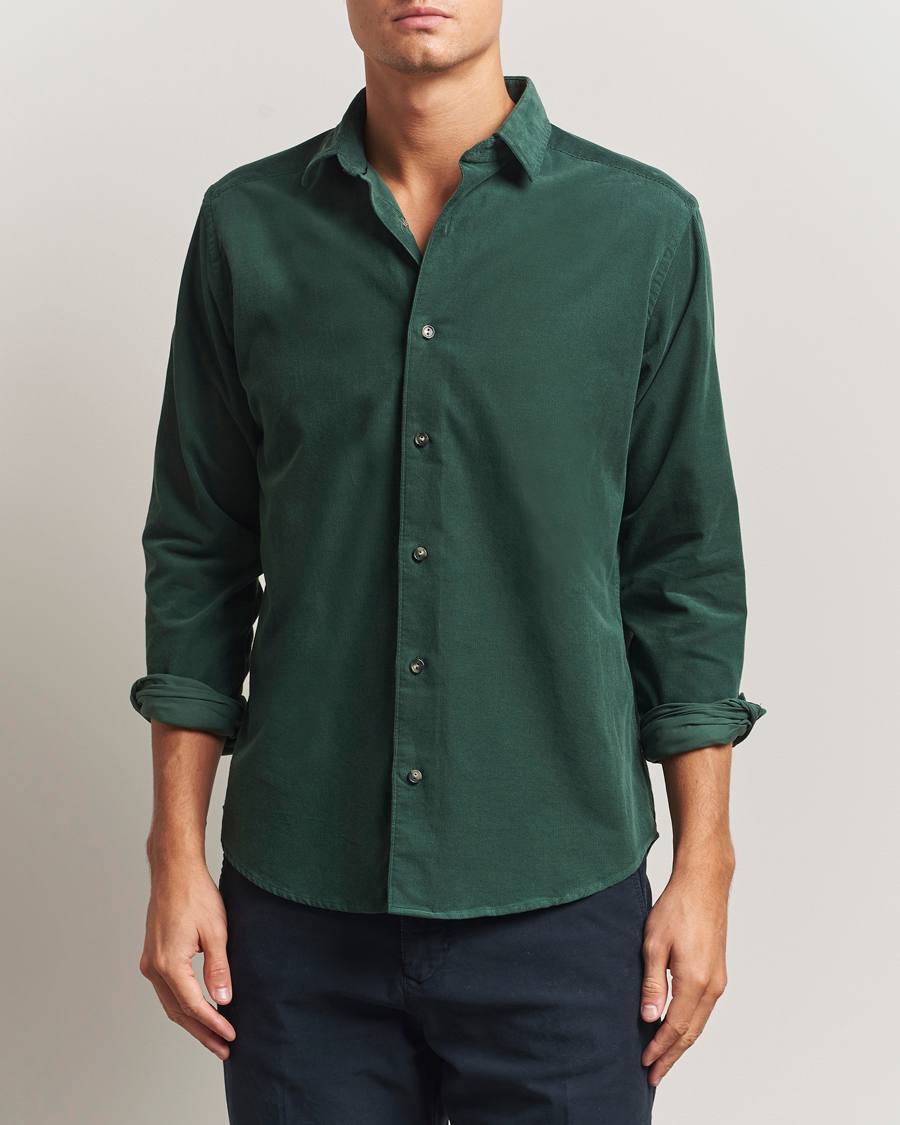 Herren | Hemden | Eton | Casual Fit Corduroy Shirt Dark Green