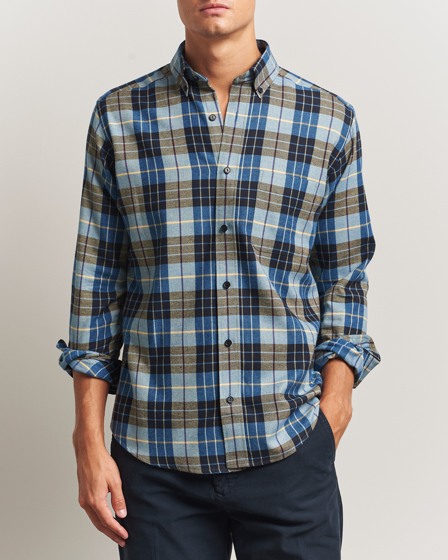 Herren | Hemden | Eton | Casual Fit Checked Flannel Shirt Blue Multi