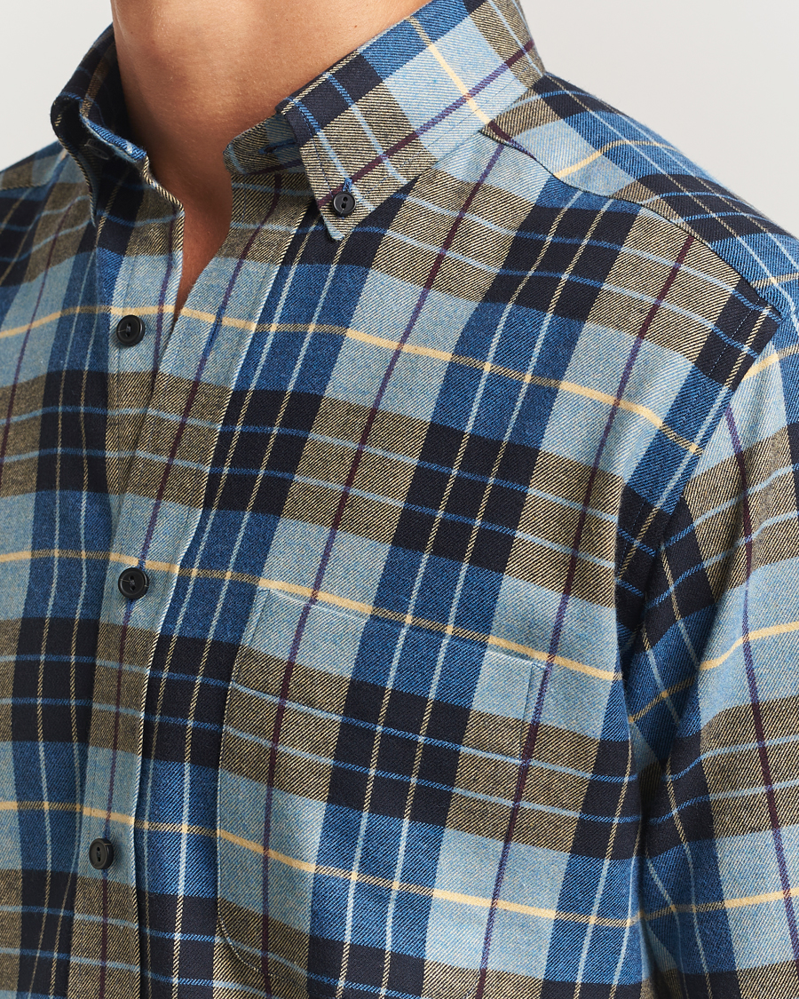 Herren | Hemden | Eton | Casual Fit Checked Flannel Shirt Blue Multi