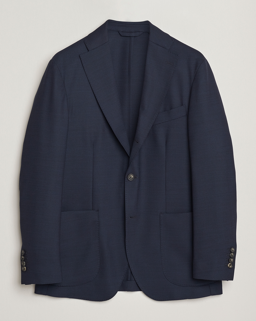 Herren | Sakkos | Eton | Wool Lana Tech Soft Blazer Navy Blue