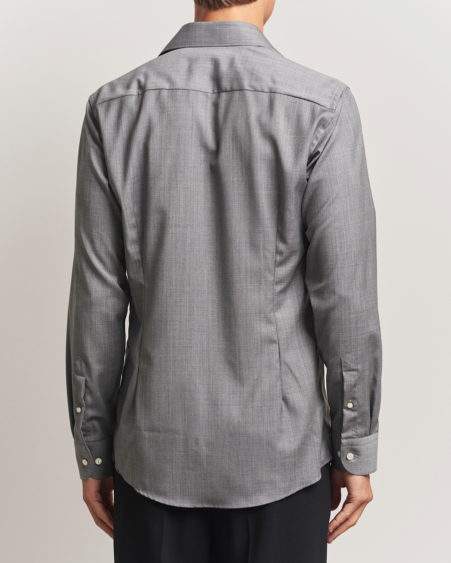 Herren | Hemden | Eton | Slim Fit Merino Shirt Dark Grey