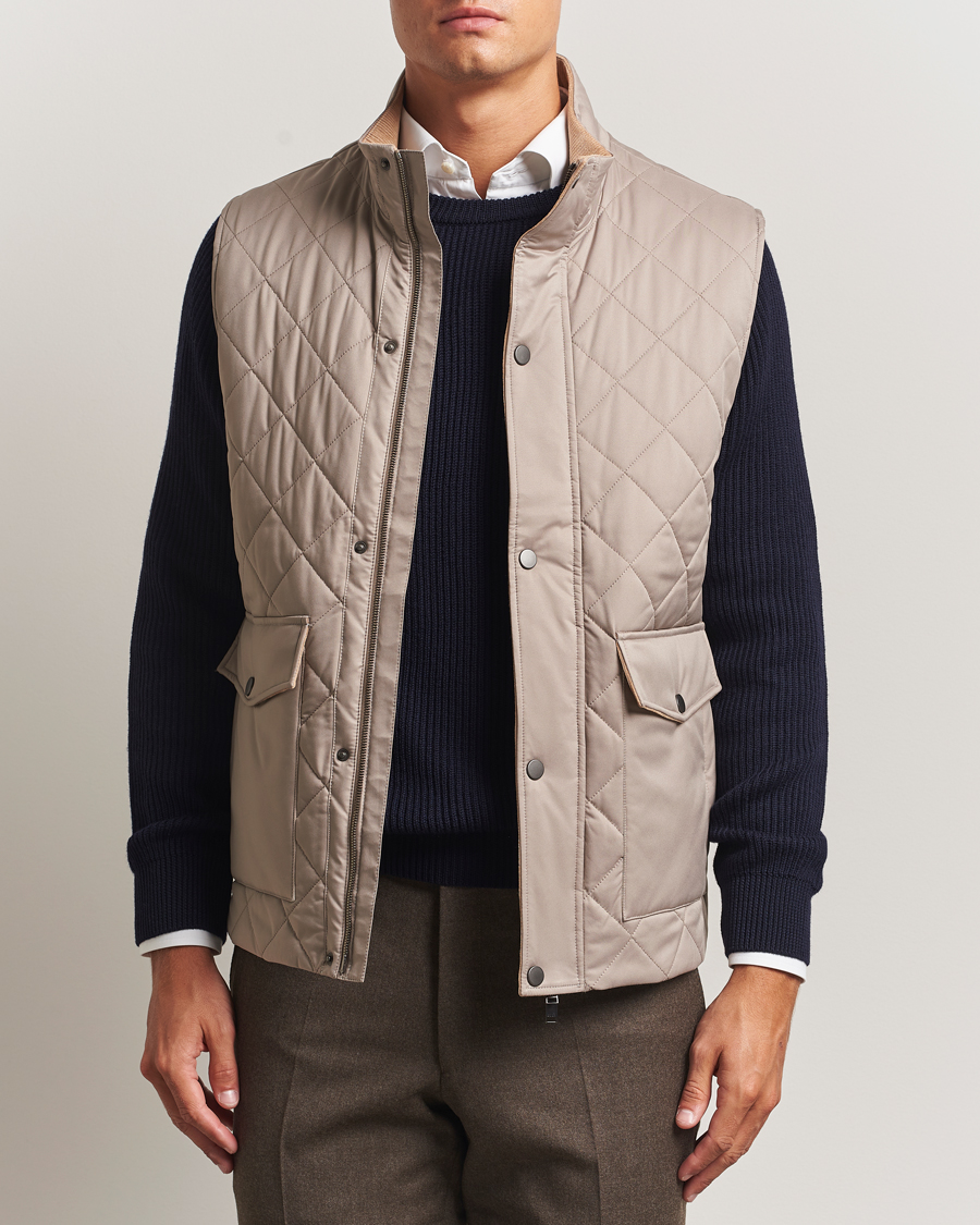 Herren | Westen | Eton | Quilted Shell Vest Beige