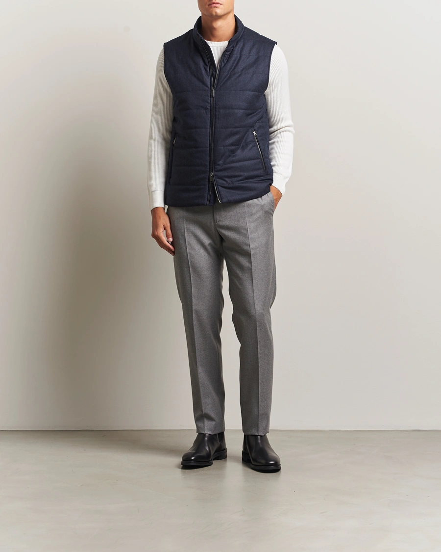 Herren | Westen | Eton | Wool Padded Vest Navy