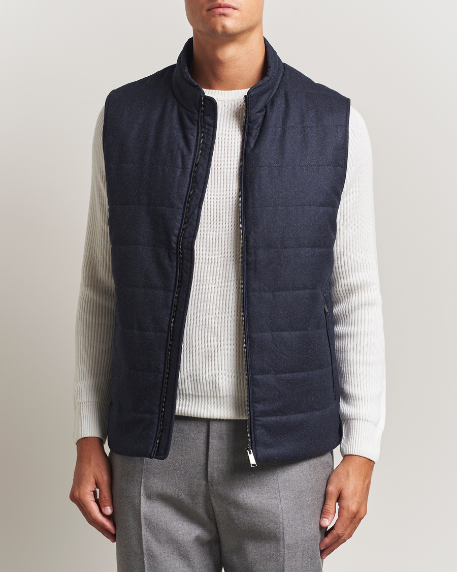 Herren | Westen | Eton | Wool Padded Vest Navy