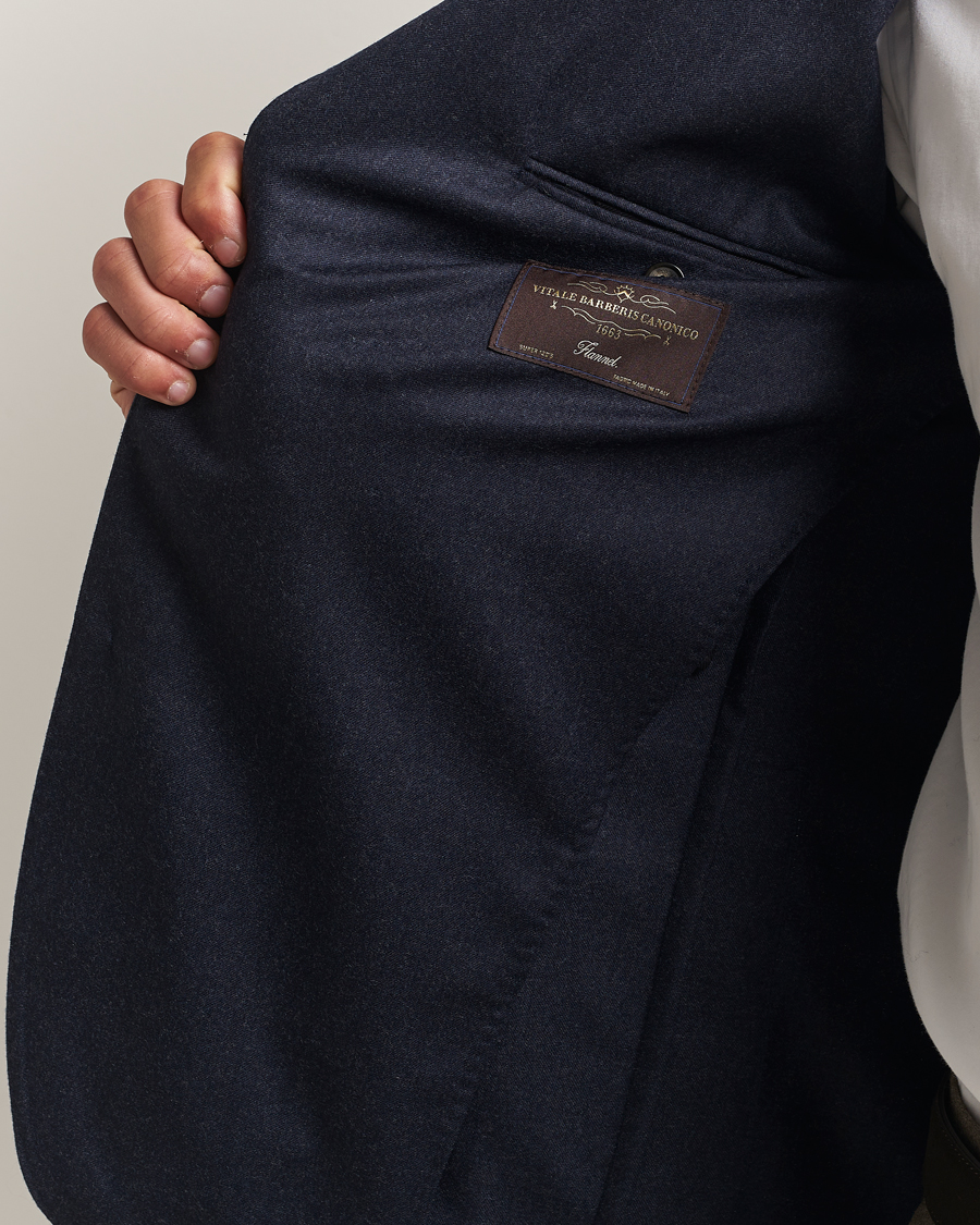 Herren | Sakkos | Eton | Wool Flannel Patch Pocket Blazer Navy