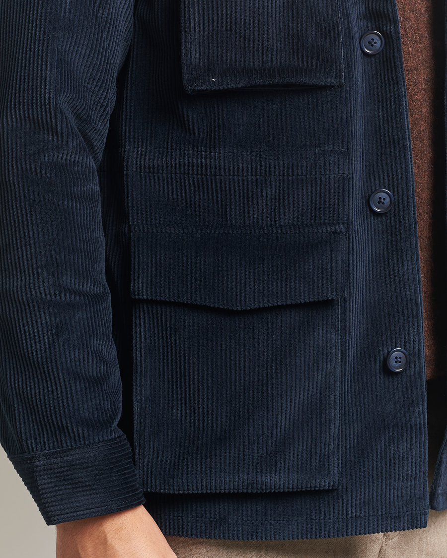 Herren | Jacken | Eton | Corduroy Field Jacket Navy