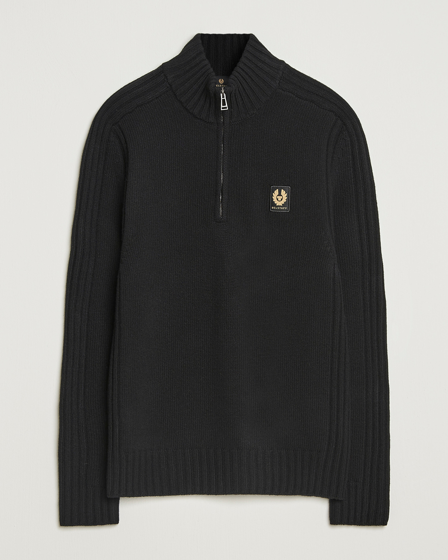 Herren | Pullover | Belstaff | Watch Wool Knitted Quarter Zip Black
