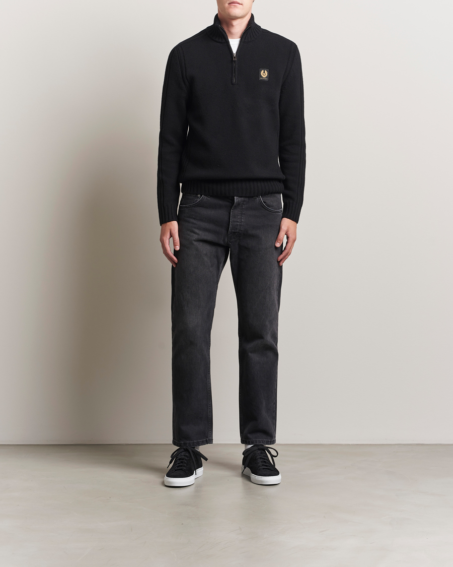 Herren | Pullover | Belstaff | Watch Wool Knitted Quarter Zip Black