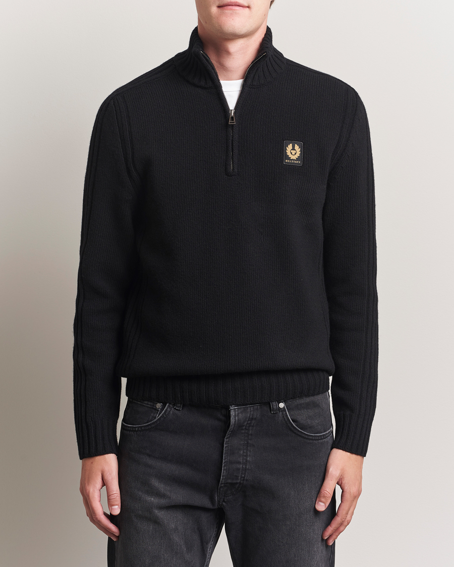 Herren | Pullover | Belstaff | Watch Wool Knitted Quarter Zip Black