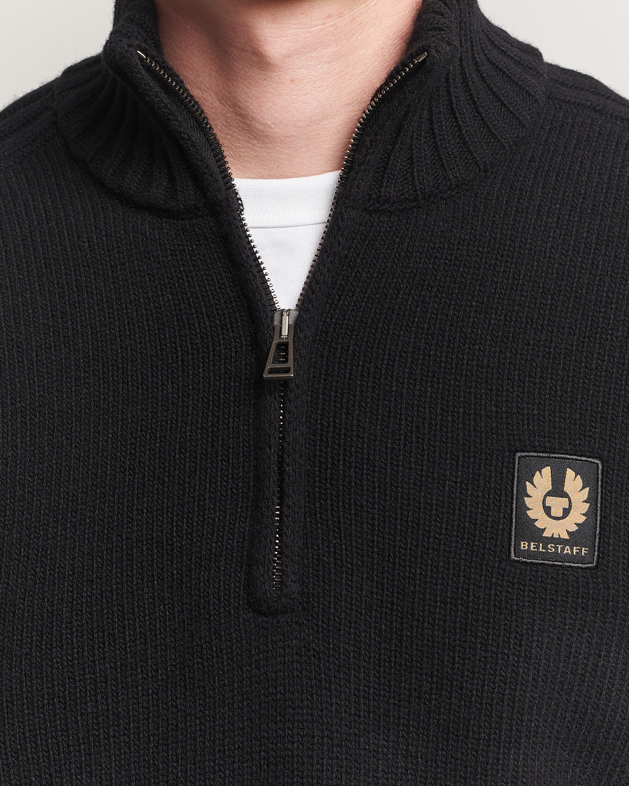 Herren | Pullover | Belstaff | Watch Wool Knitted Quarter Zip Black