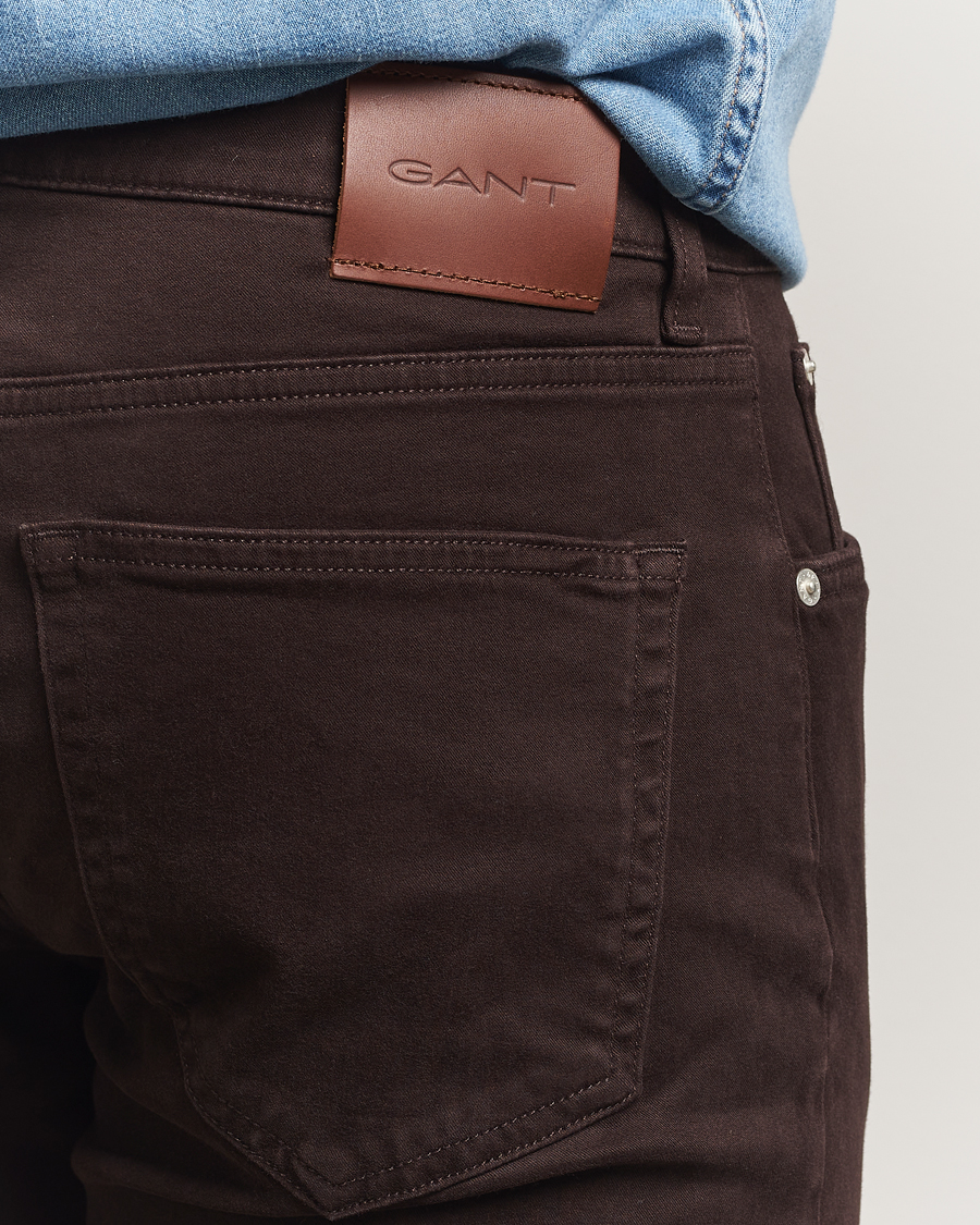 Herren | Hosen | GANT | Regular Fit Moleskin 5-Pocket Trousers Deep Brown