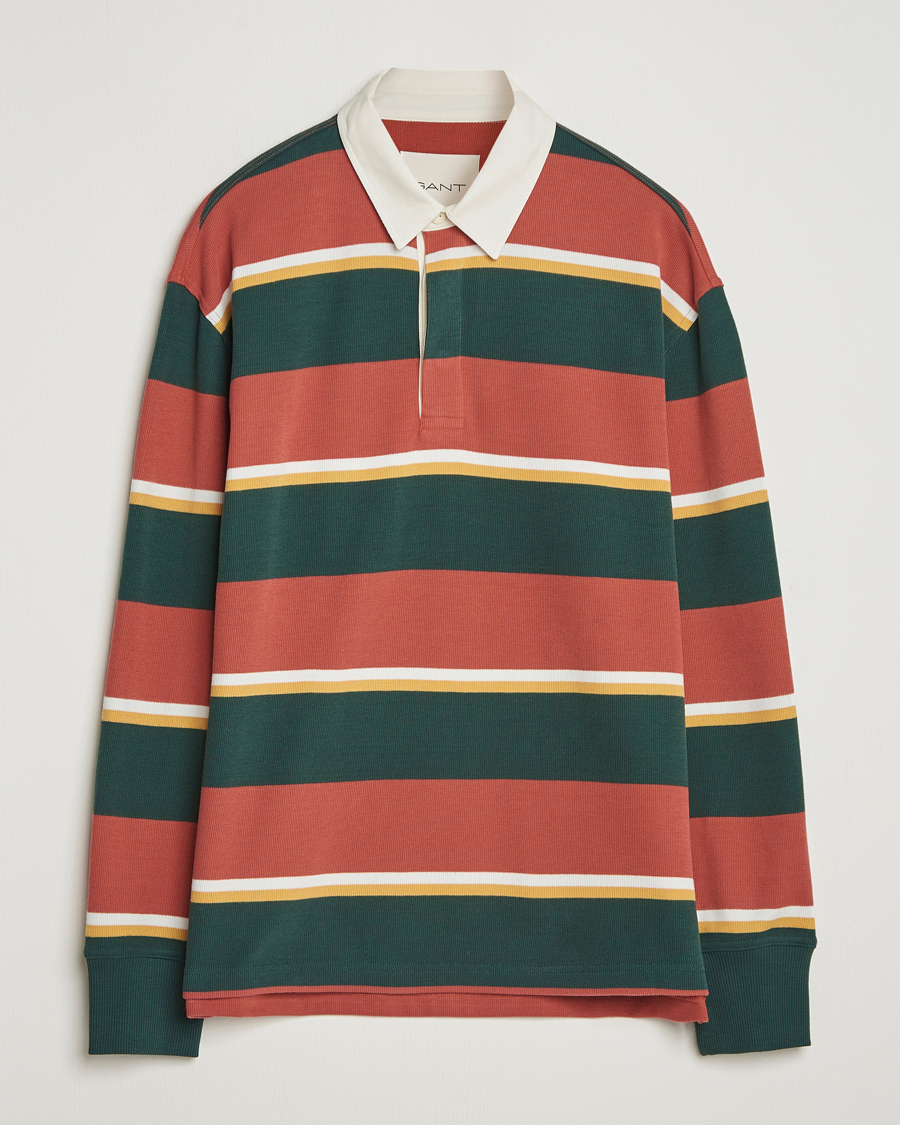 Herren | Pullover | GANT | Striped Heavy Rugger Modern Rust