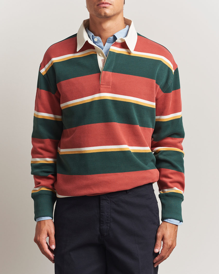 Herren | Pullover | GANT | Striped Heavy Rugger Modern Rust