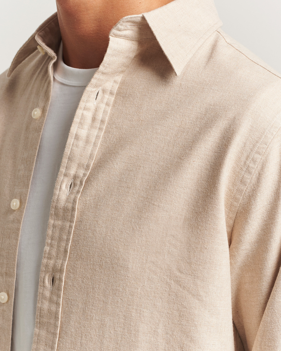 Herren | Hemden | GANT | Regular Fit Flannel Shirt Light Beige Melange