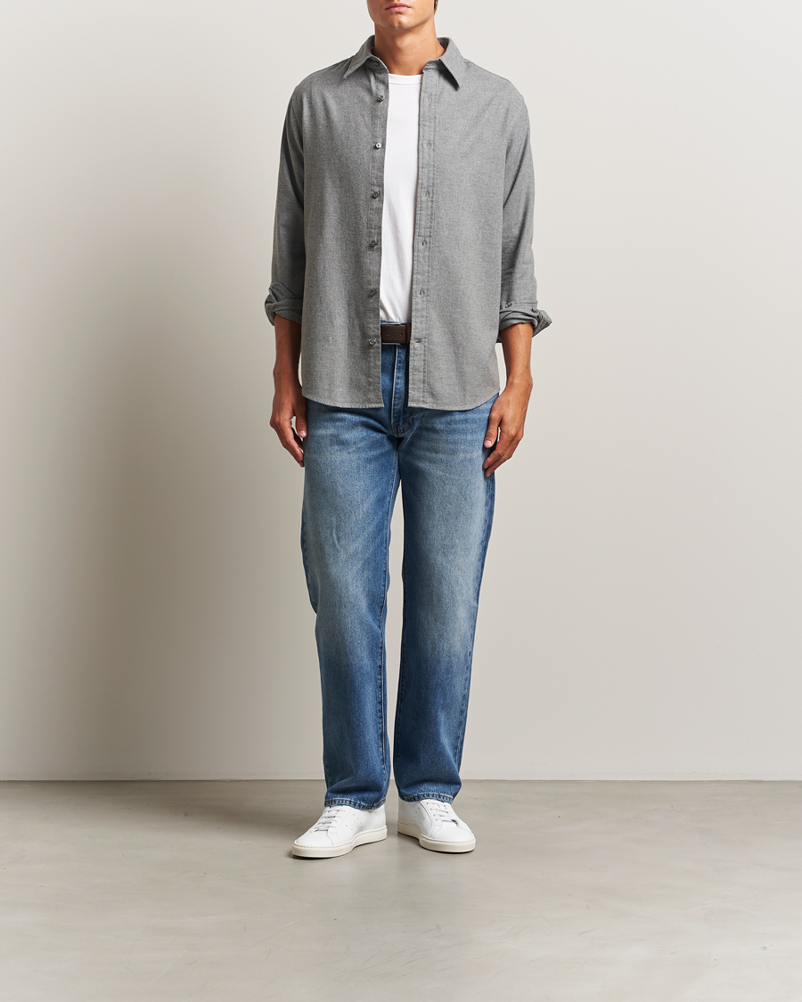 Herren | Hemden | GANT | Regular Fit Flannel Shirt Dark Grey Melange
