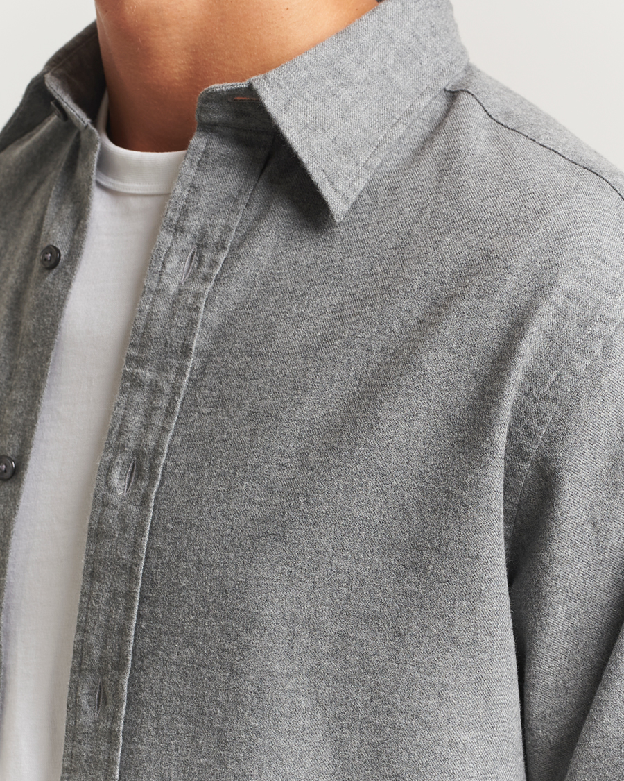 Herren | Hemden | GANT | Regular Fit Flannel Shirt Dark Grey Melange