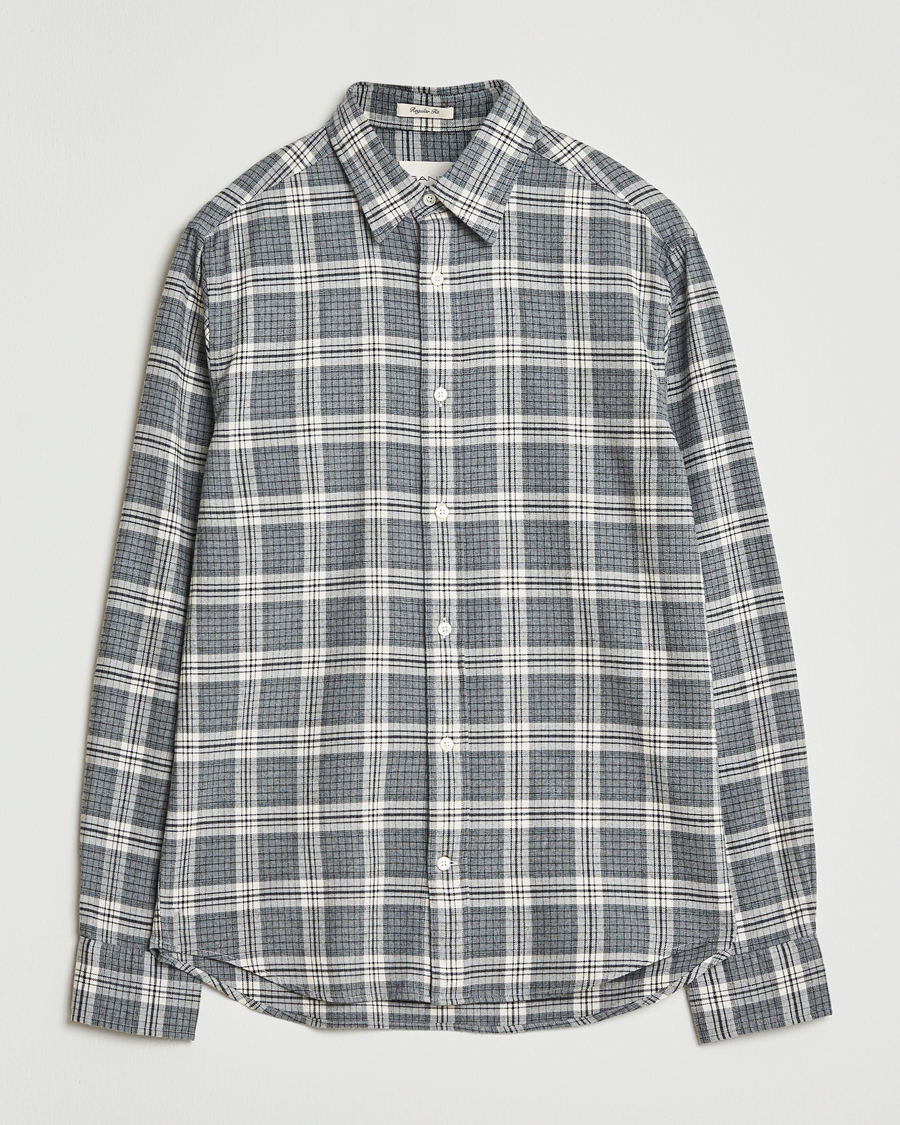Herren | Hemden | GANT | Regular Fit Checked Flannel Shirt Dark Grey Melange