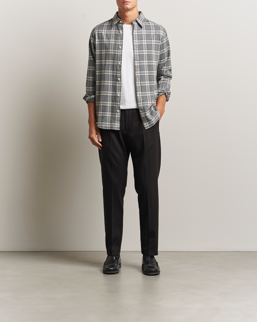 Herren | Hemden | GANT | Regular Fit Checked Flannel Shirt Dark Grey Melange