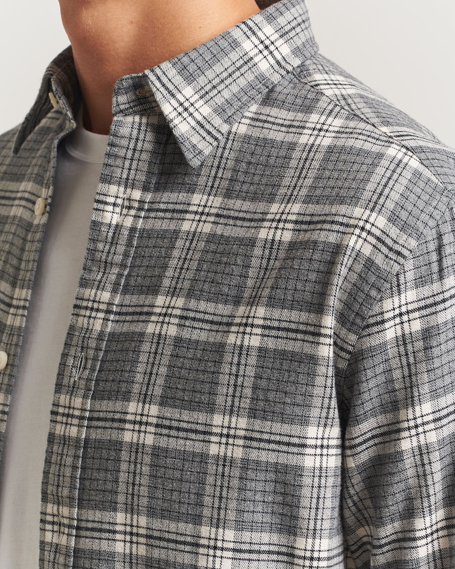 Herren | Hemden | GANT | Regular Fit Checked Flannel Shirt Dark Grey Melange