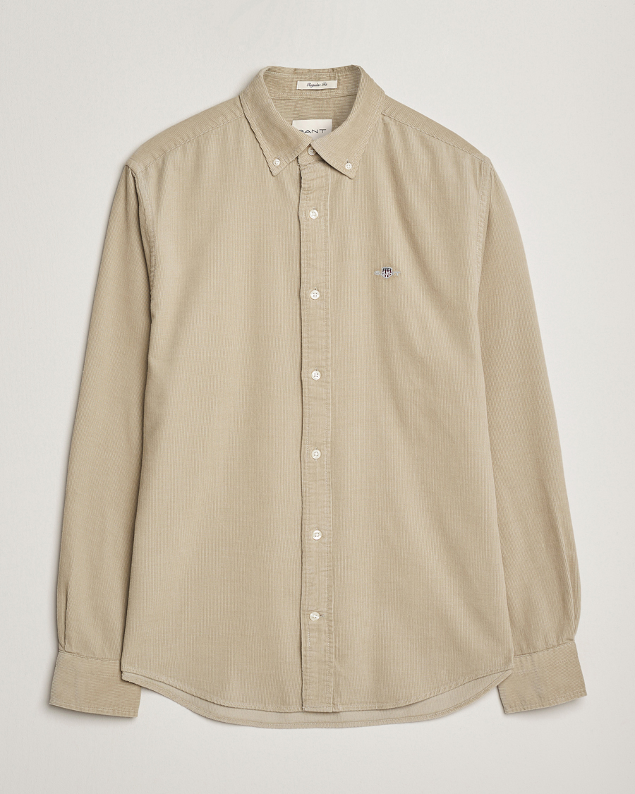 Herren | Hemden | GANT | Regular Fit Corduroy Shirt Greige