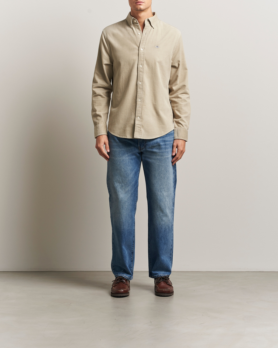 Herren | Hemden | GANT | Regular Fit Corduroy Shirt Greige