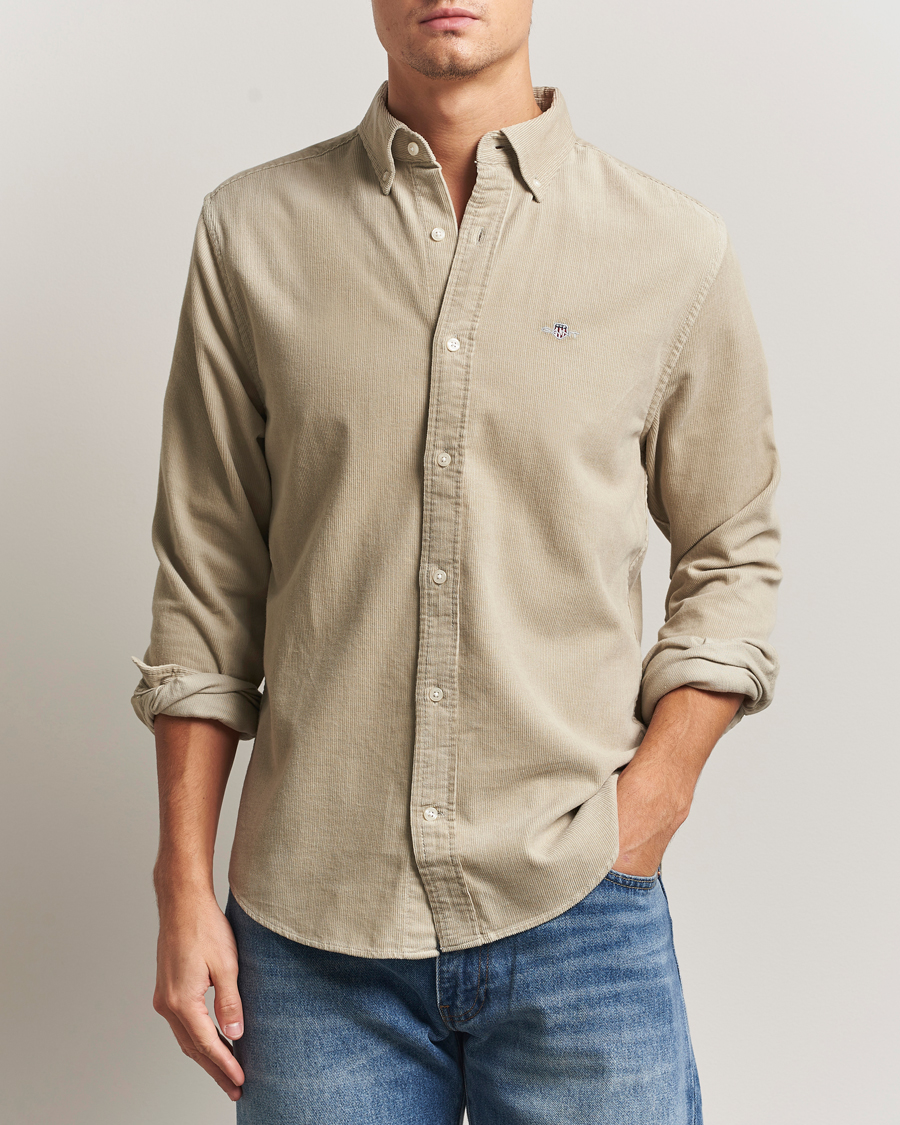Herren | Hemden | GANT | Regular Fit Corduroy Shirt Greige