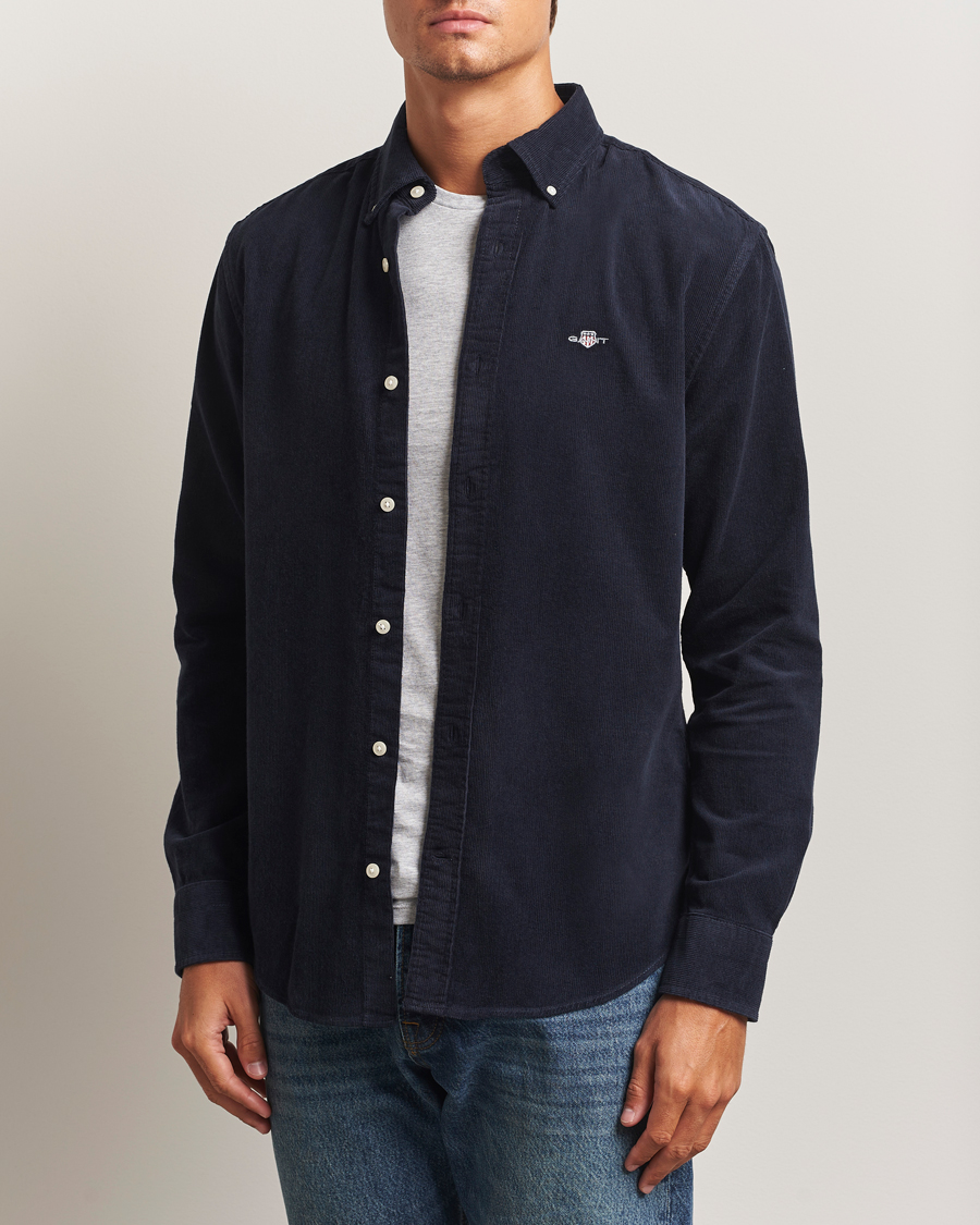 Herren | Hemden | Gant | Regular Fit Corduroy Shirt Evening Blue