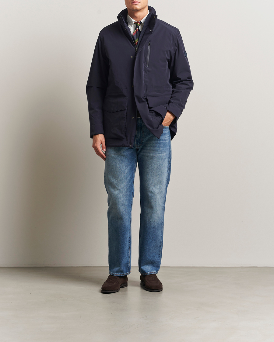 Herren | Jacken | Gant | Double Mid Length Field Jacket Evening Blue
