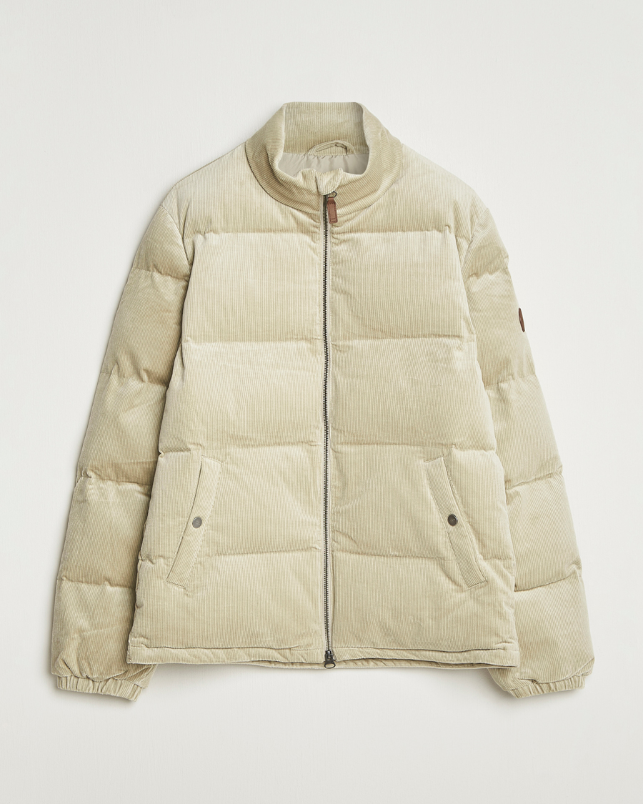 Herren | Jacken | Gant | Corduroy Down Puffer Jacker Greige