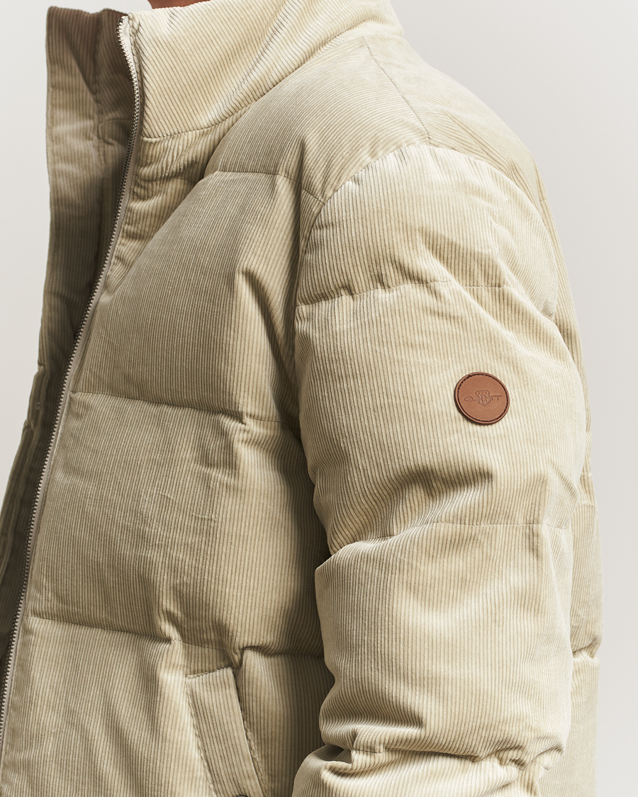 Herren | Jacken | Gant | Corduroy Down Puffer Jacker Greige