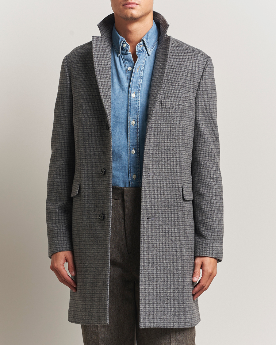 Herren | Jacken | GANT | Classic Wool Houndstooth Coat Black