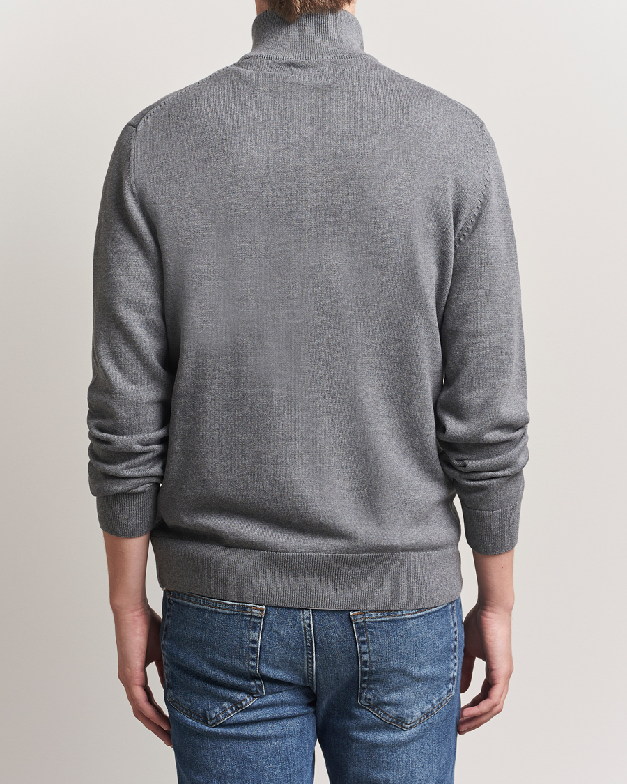 Herren | Pullover | Gant | Casual Cotton Full Zip Dark Grey Melange