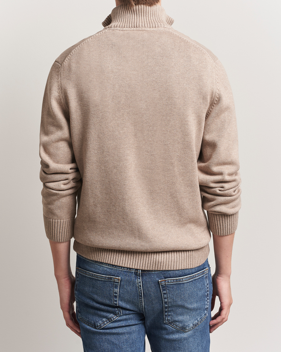 Herren | Pullover | GANT | Casual Cotton Half Zip Dark Sand Melange