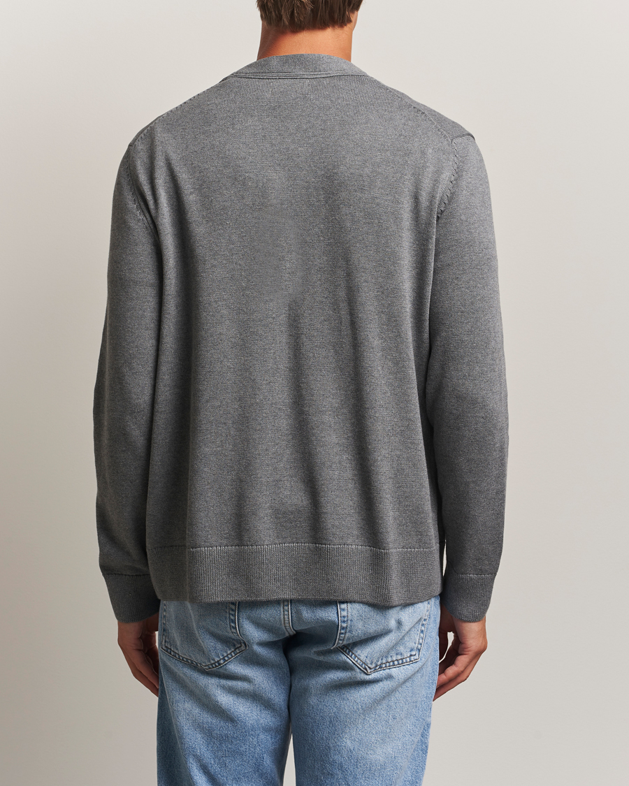 Herren | Pullover | Gant | Casual Cotton Cardigan Dark Grey Melange