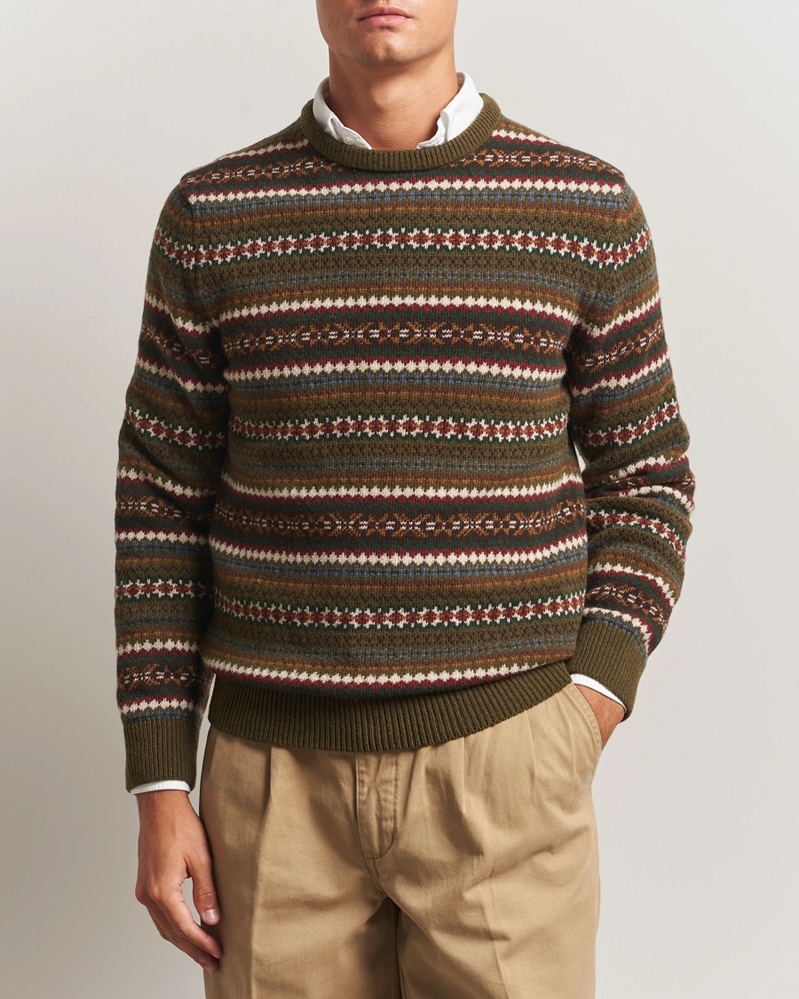 Herren | Pullover | GANT | Fair Isle Knitted Crew Neck Sweater Country Green