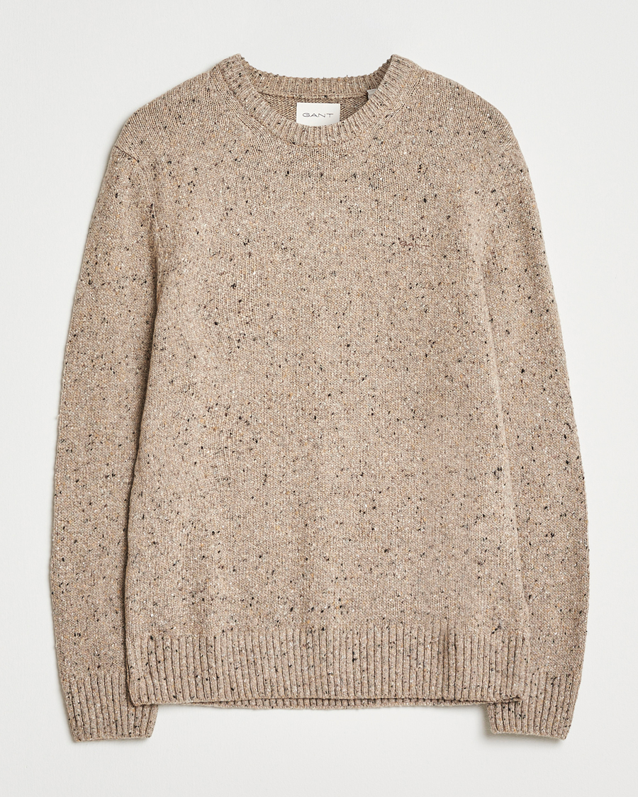Herren | Pullover | Gant | Neps Wool Crew Neck Sand Melange