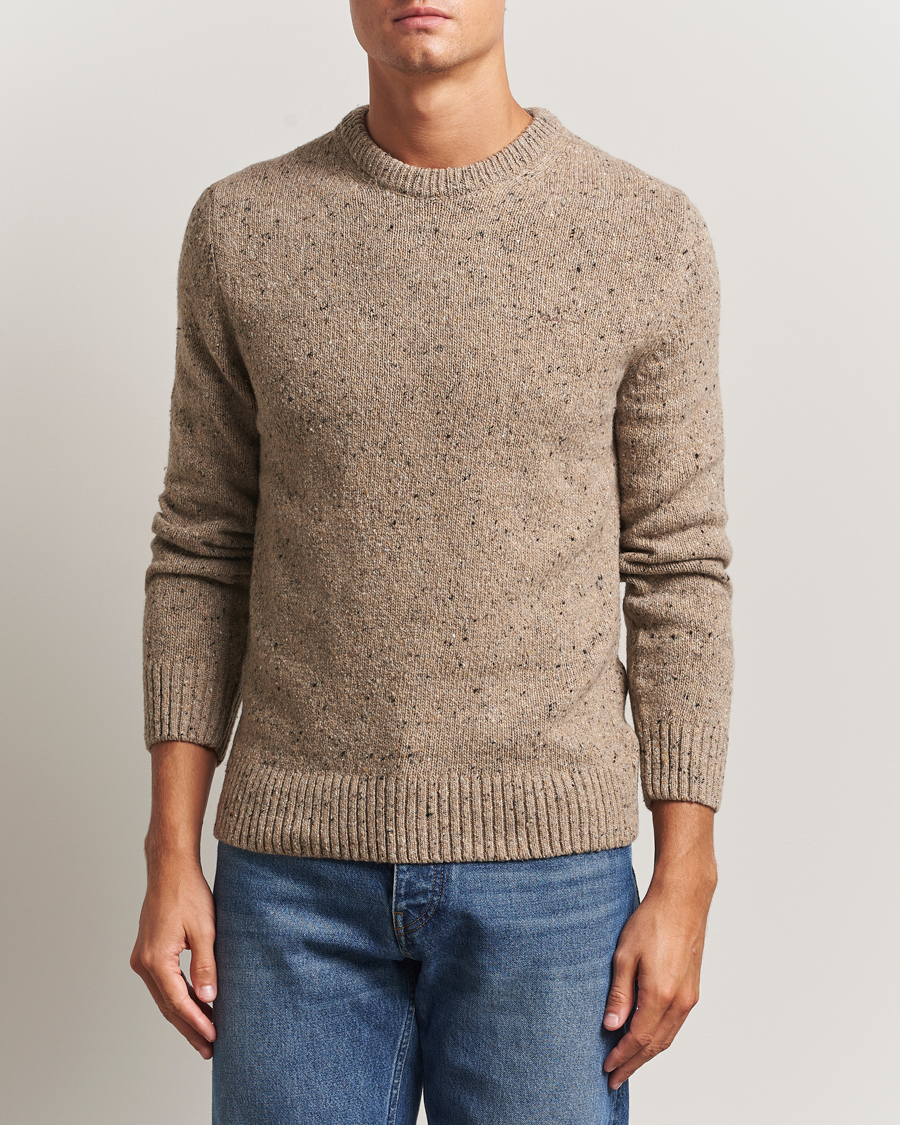 Herren | Pullover | GANT | Neps Wool Crew Neck Sand Melange