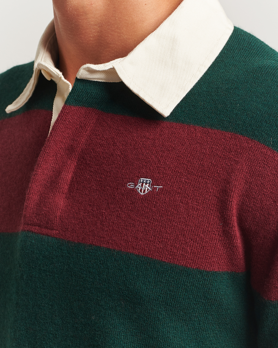 Herren | Pullover | GANT | Extra Fine Lambswool Striped Knitted Rugger Tartan Green