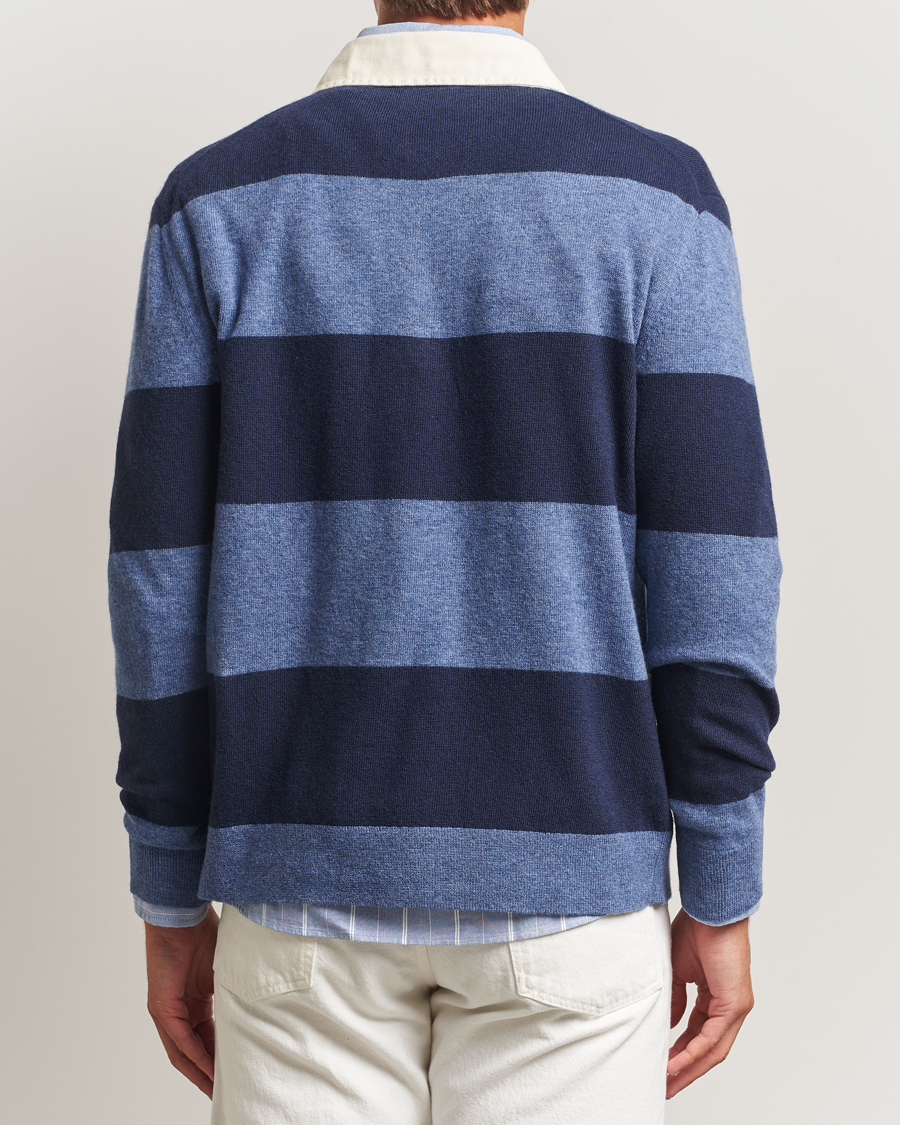 Herren | Pullover | GANT | Extra Fine Lambswool Striped Knitted Rugger Marine
