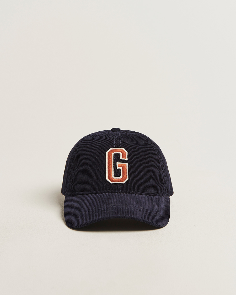 Herren | Hüte & Mützen | GANT | G Badge Corduroy Cap Evening Blue
