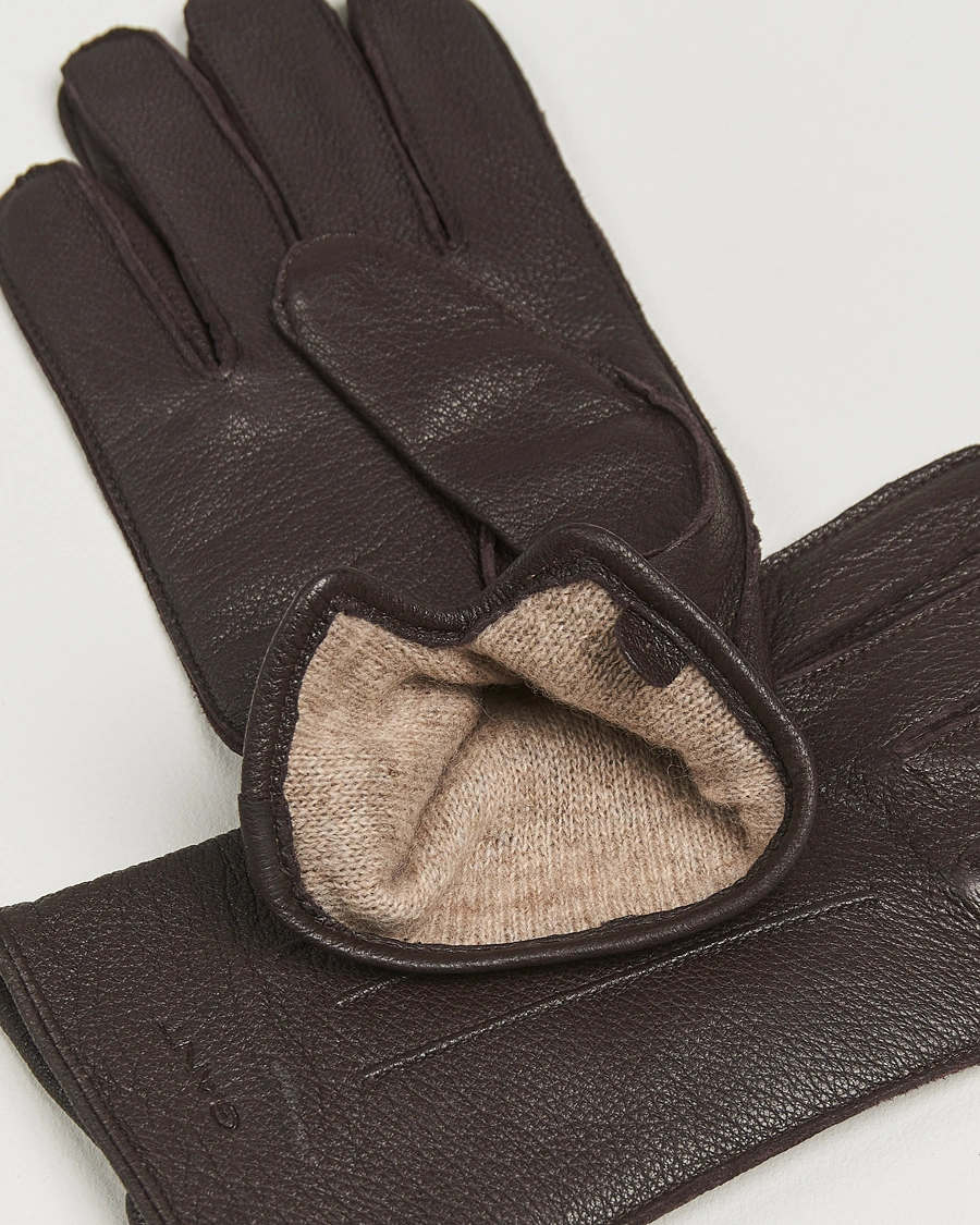 Herren | Handschuhe | GANT | Cashmere Lined Leather Glove Deep Brown
