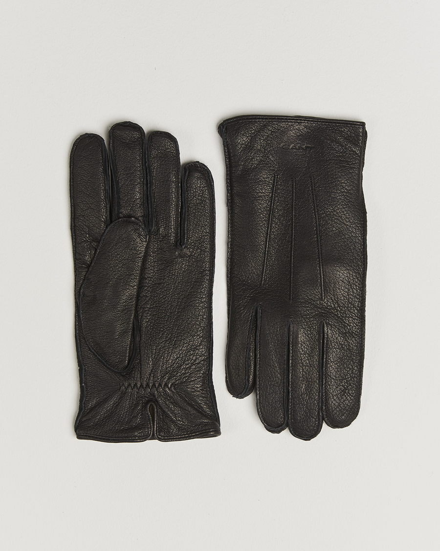 Herren | Handschuhe | GANT | Cashmere Lined Leather Glove Black